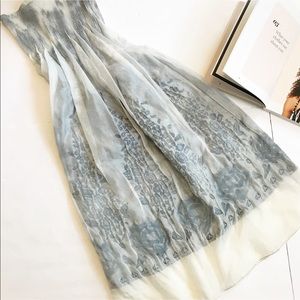 Anthropologie Lapis Blue FloralTube Maxi Dress